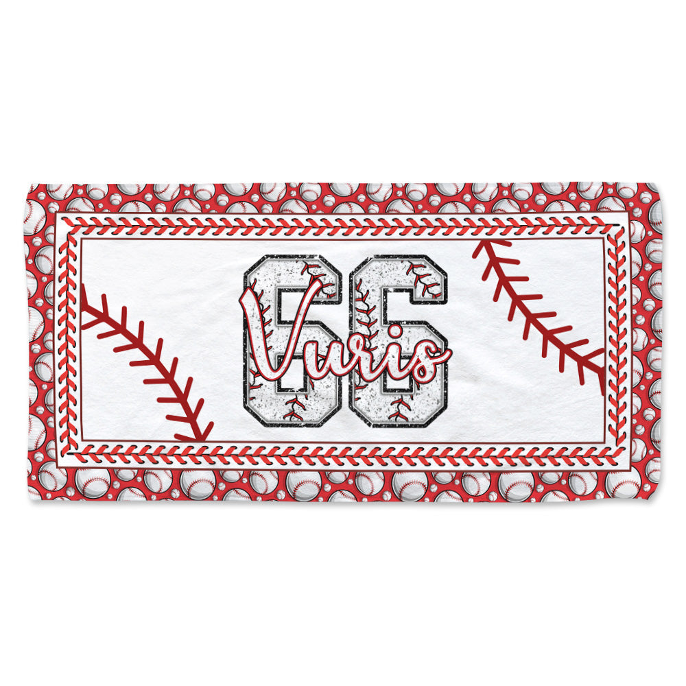 Personalized Baseball Beach Towel, Personalized with Name or Number, Baseball Lover Gift A2110 Tu20