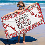 Personalized Baseball Beach Towel, Personalized with Name or Number, Baseball Lover Gift A2110 Tu20