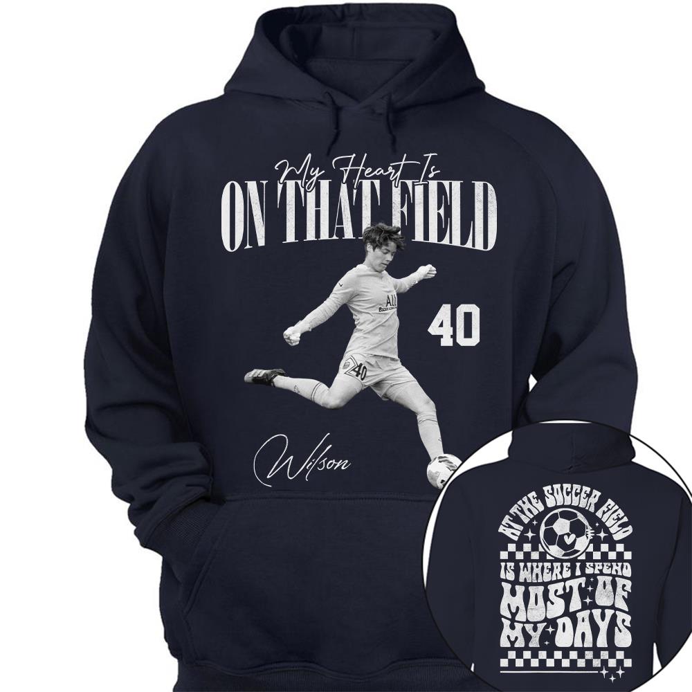 Personalized My Heart Is On That Field Washed Tee Retro Bootleg Shirt For Soccer Player T1807 Hv01