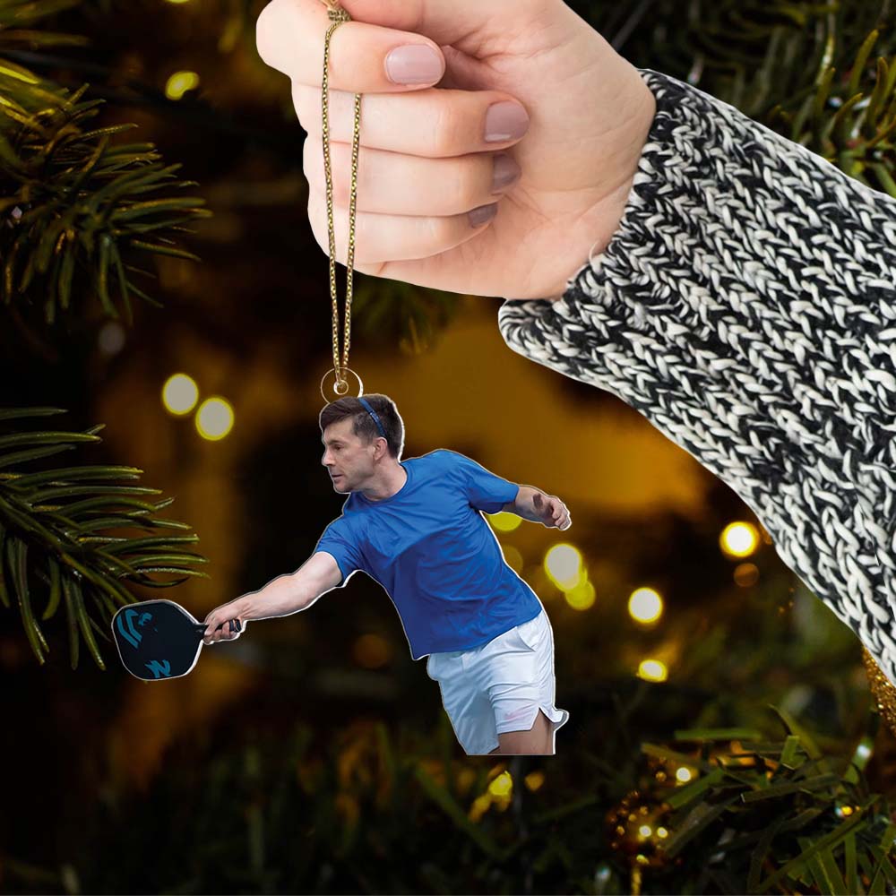 Custom Photo Pickleball Ornament - Personalized Acrylic Ornament For Pickleball Lover