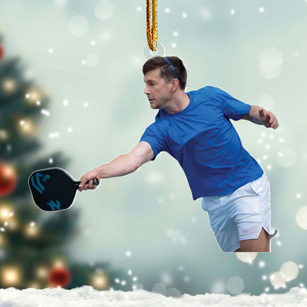 Custom Photo Pickleball Ornament - Personalized Acrylic Ornament For Pickleball Lover