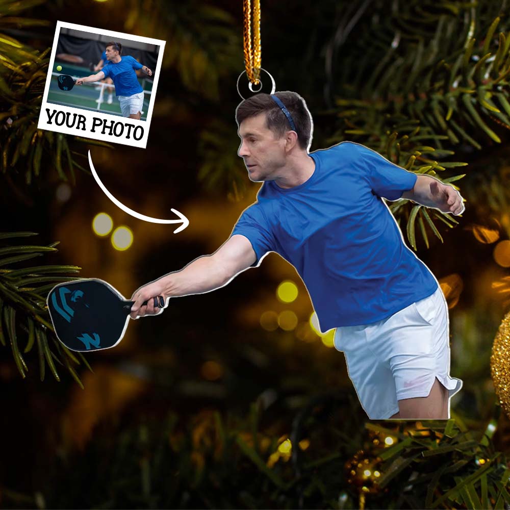 Custom Photo Pickleball Ornament - Personalized Acrylic Ornament For Pickleball Lover