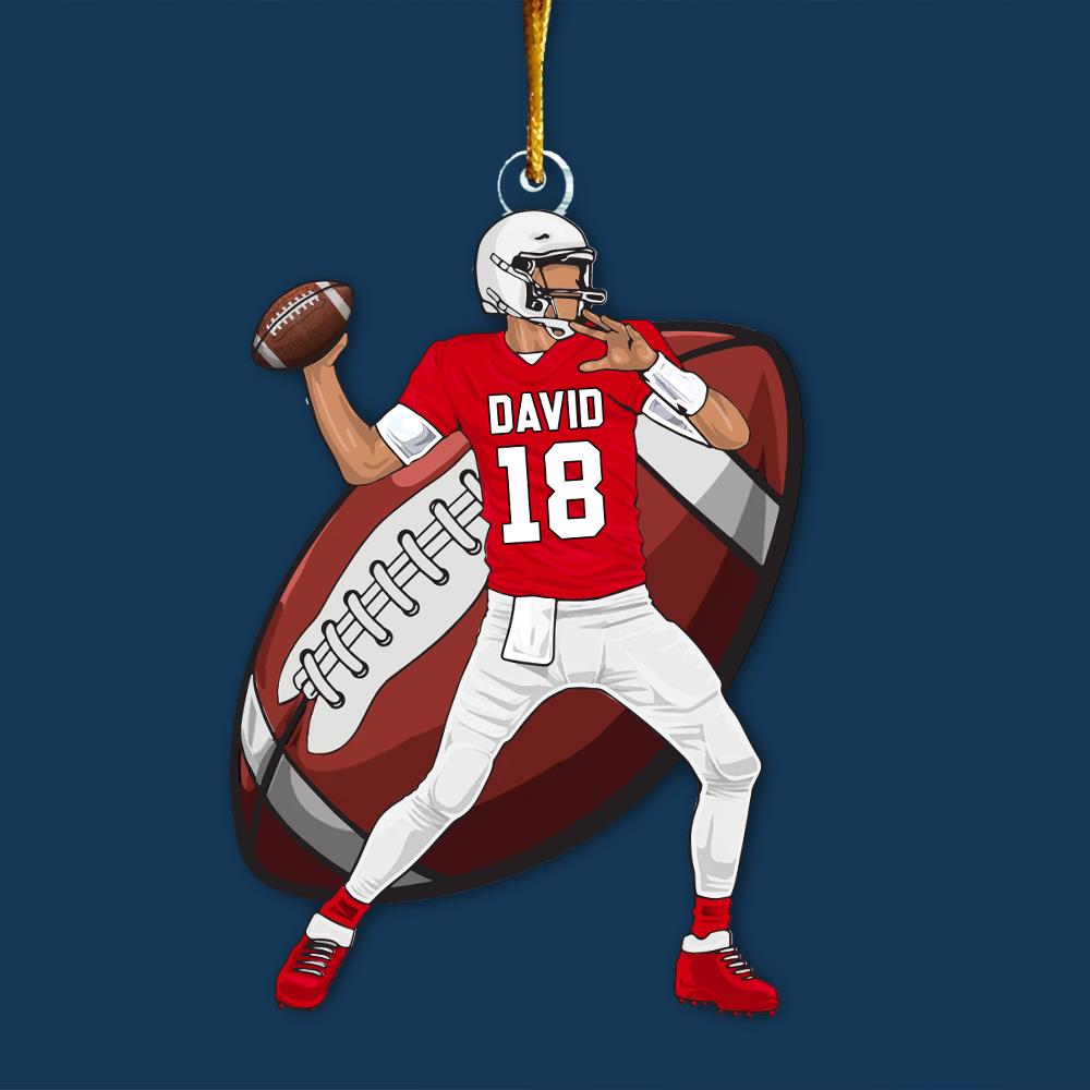 American Football Player Personalized Acrylic Ornament For Football Player - Gift For Football Lovers