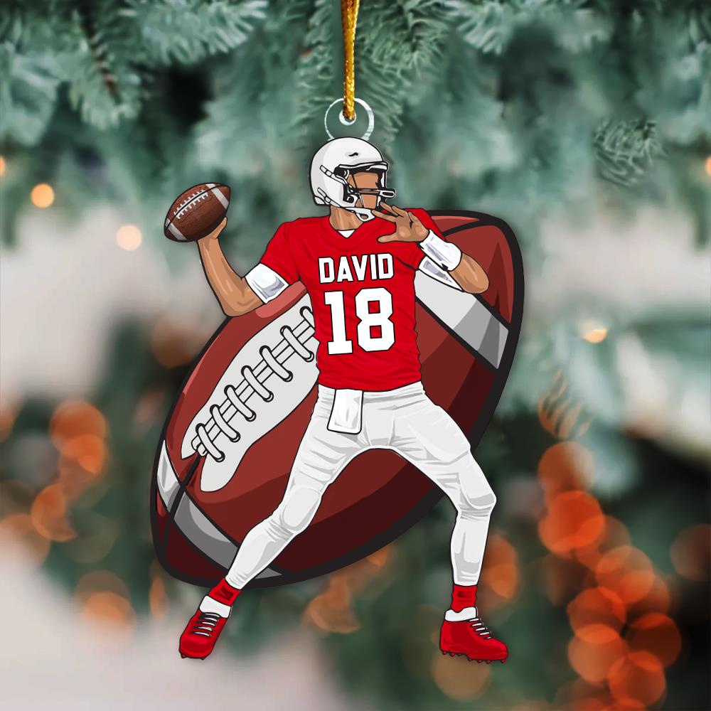 American Football Player Personalized Acrylic Ornament For Football Player - Gift For Football Lovers