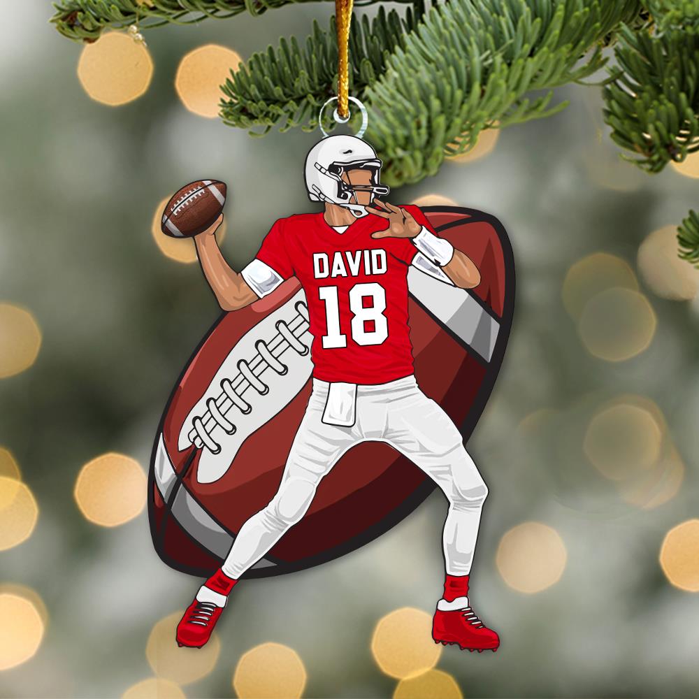 American Football Player Personalized Acrylic Ornament For Football Player - Gift For Football Lovers