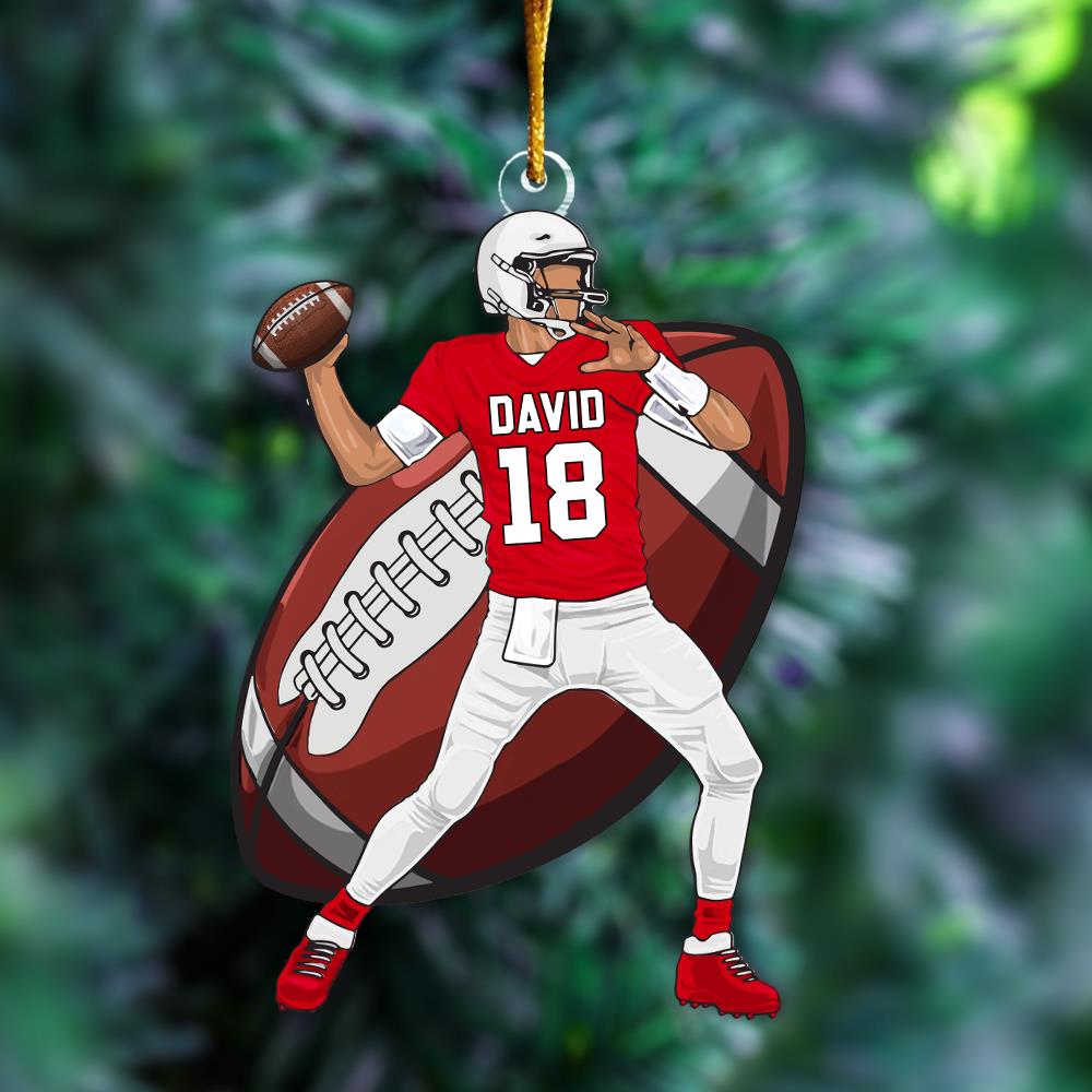 American Football Player Personalized Acrylic Ornament For Football Player - Gift For Football Lovers