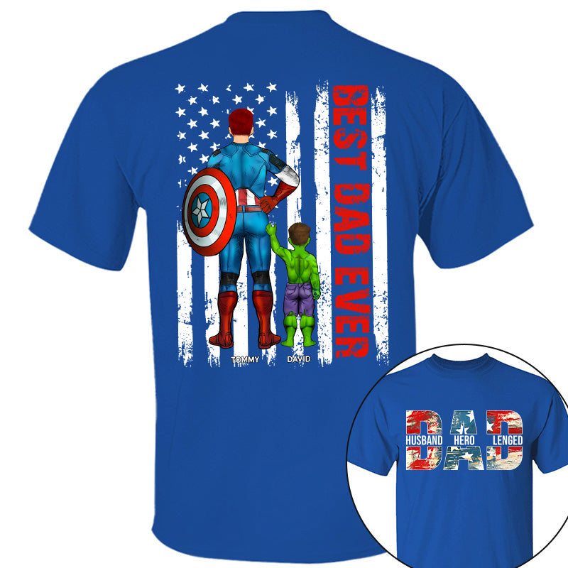 Husband Dad Hero Legend - Best Dad Ever Custom Shirt - Personalized Shirt For Dad Grandpa NA04 Pt99