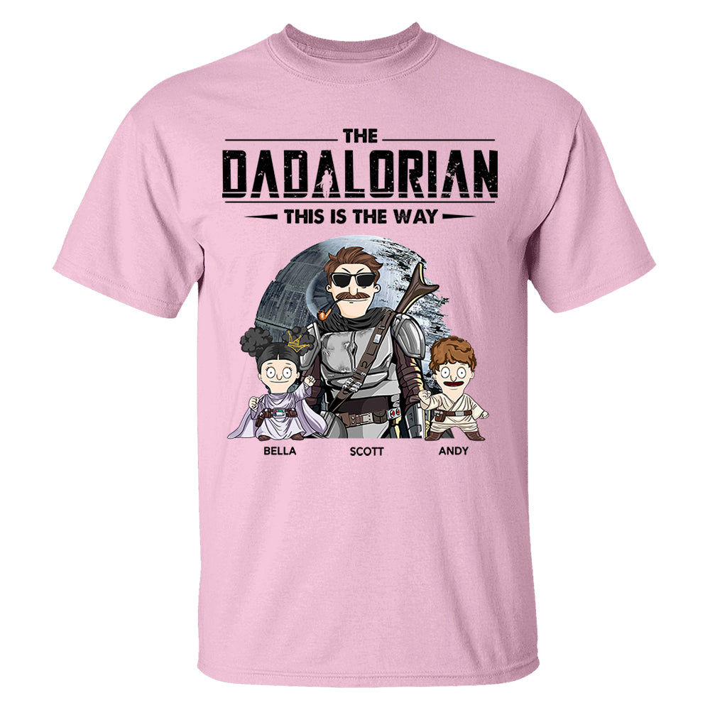The Dadalorian This Is The Way Personalized Shirt Gift For Dad - Custom Nickname With Kids Vr2 New Nh00