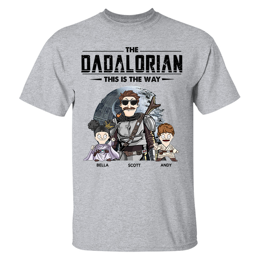 The Dadalorian This Is The Way Personalized Shirt Gift For Dad - Custom Nickname With Kids Vr2 New Nh00
