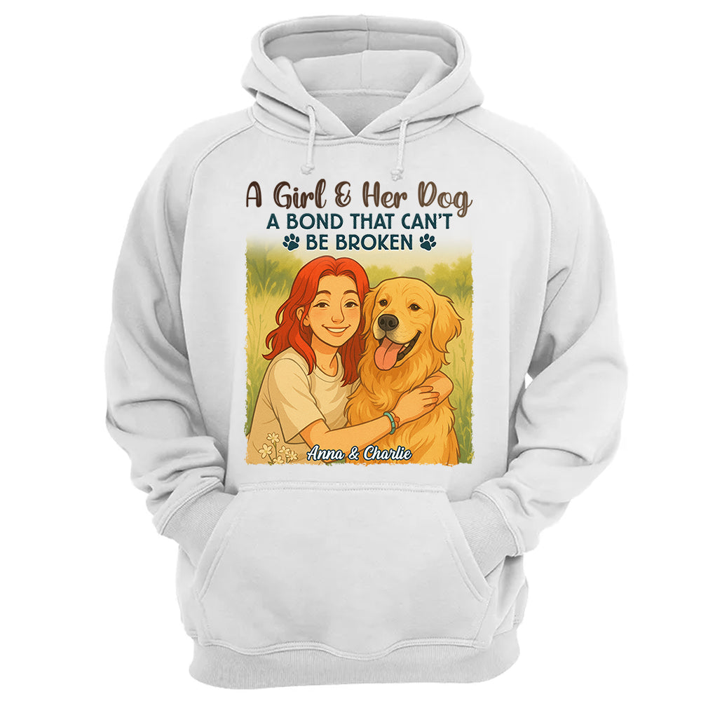 Custom Pixar-Style Cartoon Photo Girl With Her Dog Best Friends Forever Shirt Do99