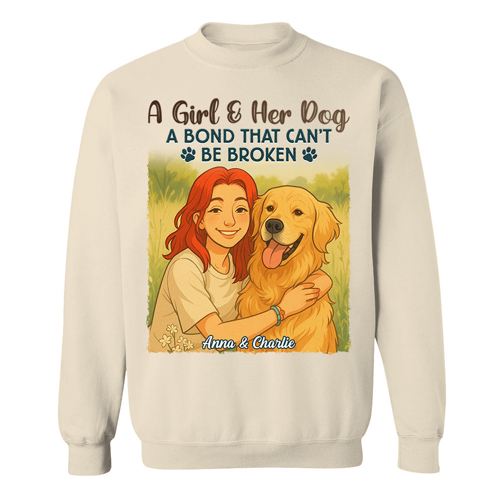 Custom Pixar-Style Cartoon Photo Girl With Her Dog Best Friends Forever Shirt Do99