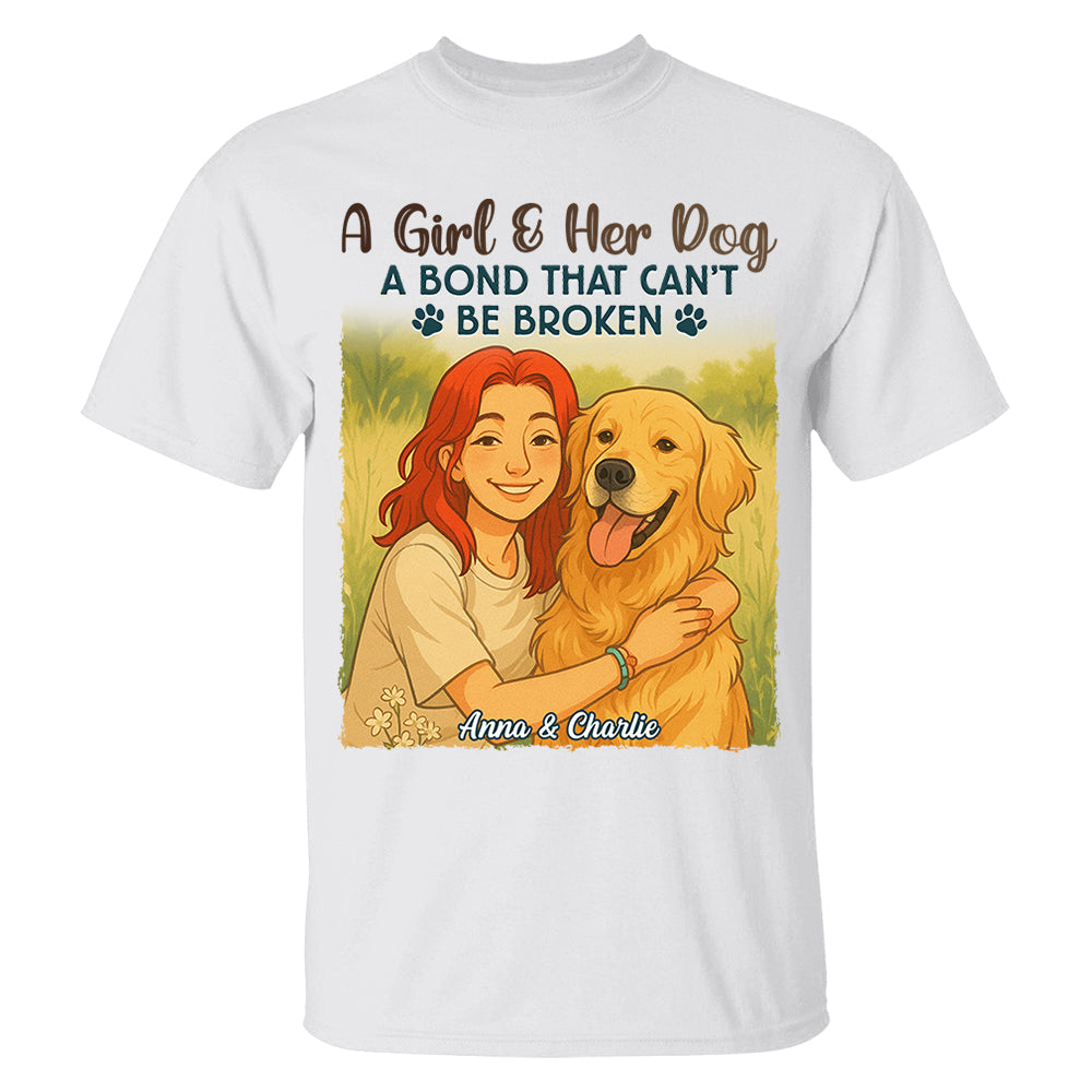Custom Pixar-Style Cartoon Photo Girl With Her Dog Best Friends Forever Shirt Do99