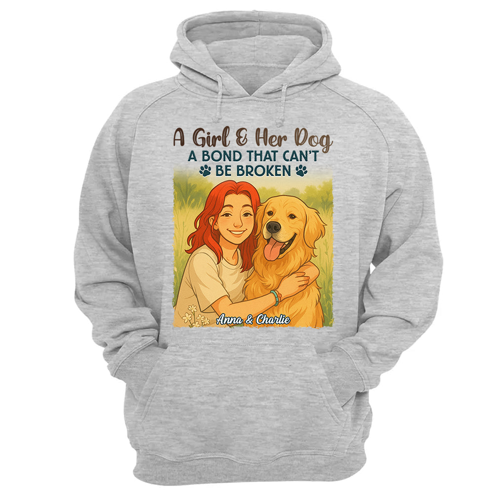 Custom Pixar-Style Cartoon Photo Girl With Her Dog Best Friends Forever Shirt Do99