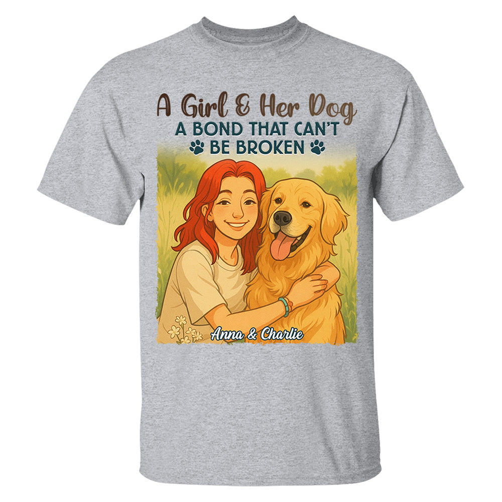 Custom Pixar-Style Cartoon Photo Girl With Her Dog Best Friends Forever Shirt Do99
