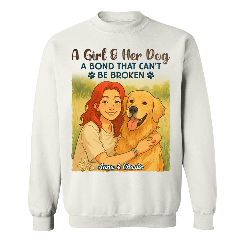 Custom Pixar-Style Cartoon Photo Girl With Her Dog Best Friends Forever Shirt Do99