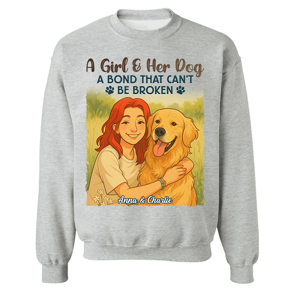 Custom Pixar-Style Cartoon Photo Girl With Her Dog Best Friends Forever Shirt Do99
