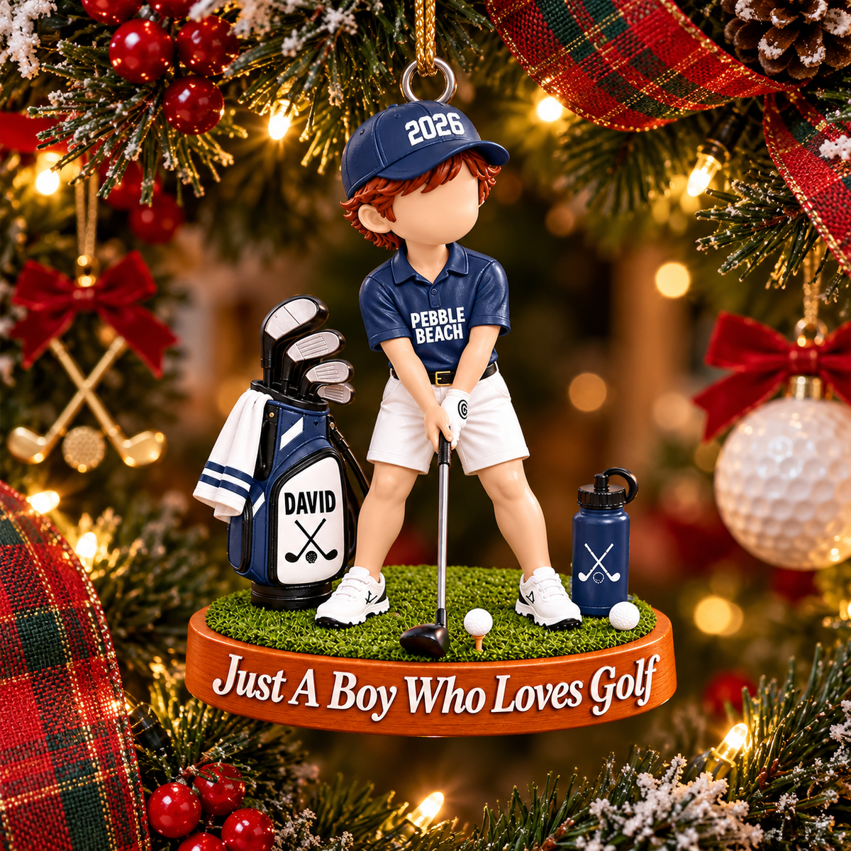 Just A Girl Who Loves Golf Ornament, Personalized Golf Christmas Ornament, Custom Name Gift Na02 VH01