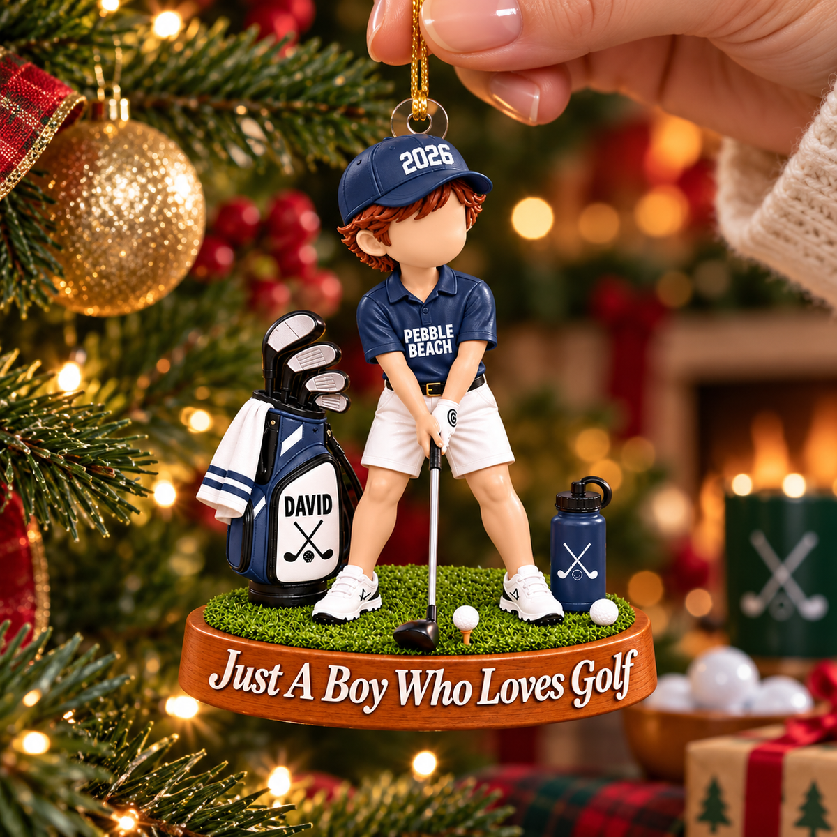 Just A Girl Who Loves Golf Ornament, Personalized Golf Christmas Ornament, Custom Name Gift Na02 VH01