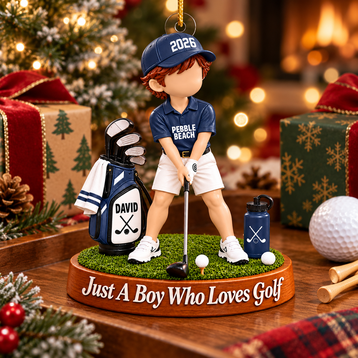 Just A Girl Who Loves Golf Ornament, Personalized Golf Christmas Ornament, Custom Name Gift Na02 VH01