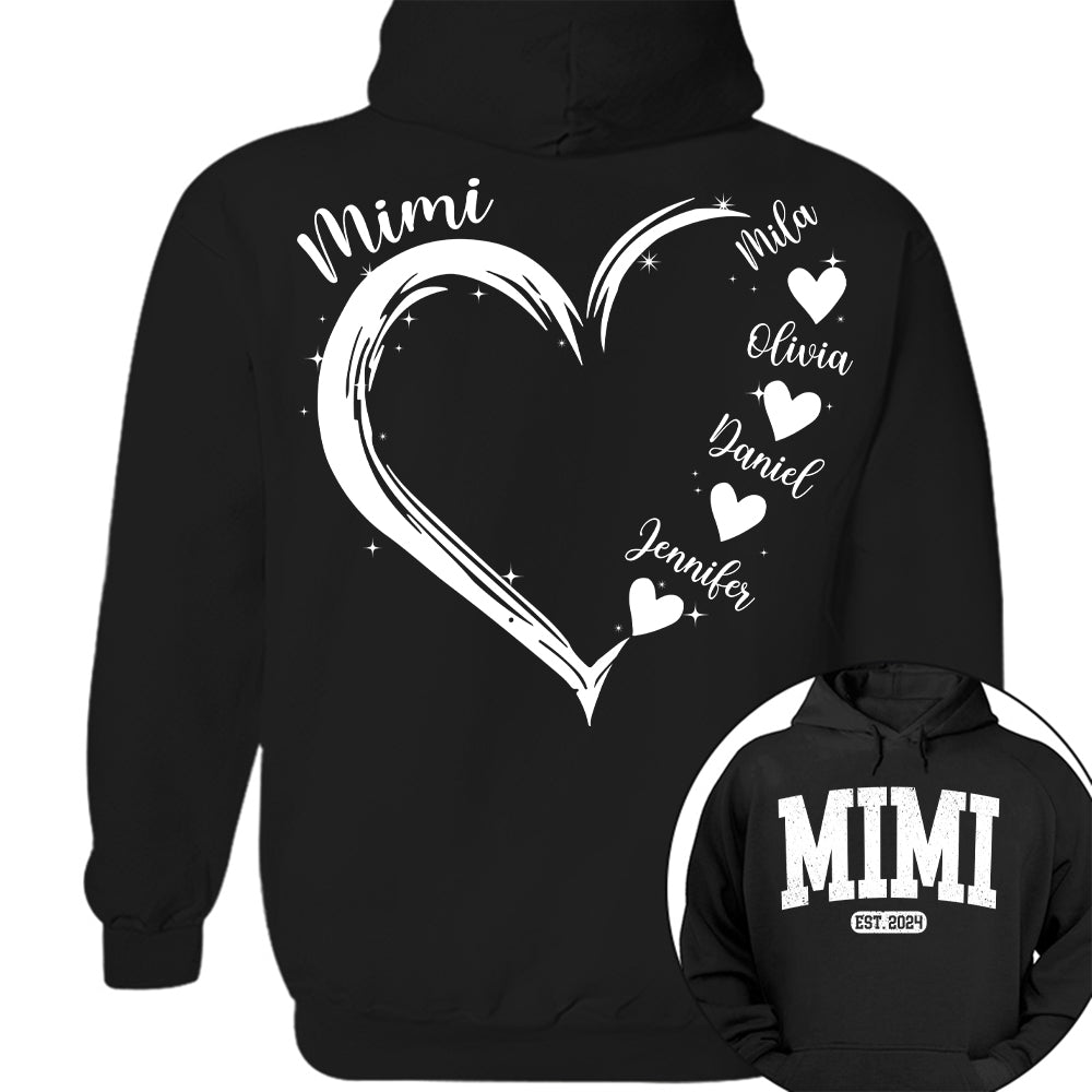 Personalized Mom Est Grandma Est Heart Grandkids For Grandma vr2