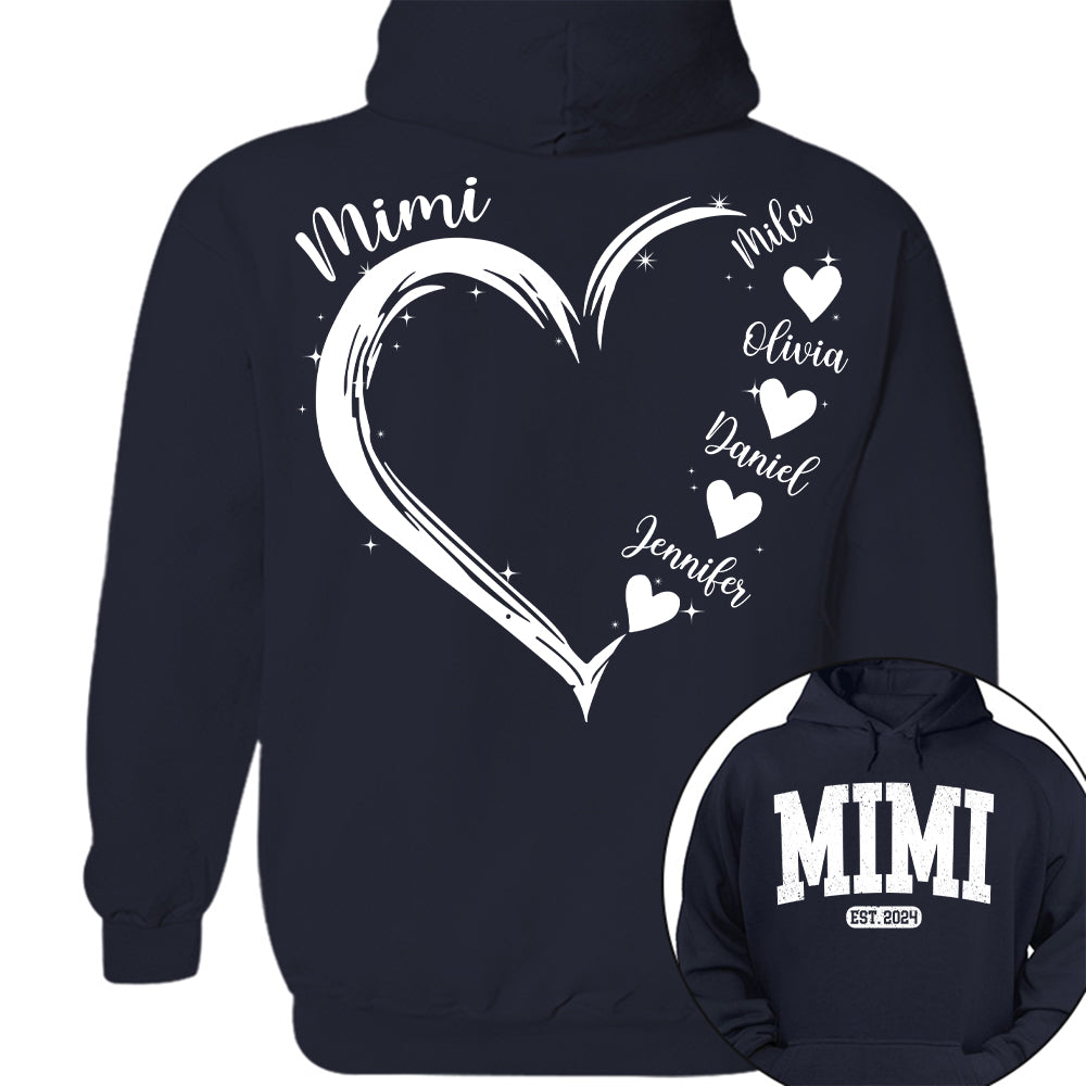 Personalized Mom Est Grandma Est Heart Grandkids For Grandma vr2