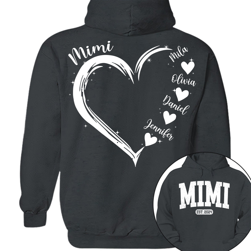 Personalized Mom Est Grandma Est Heart Grandkids For Grandma vr2