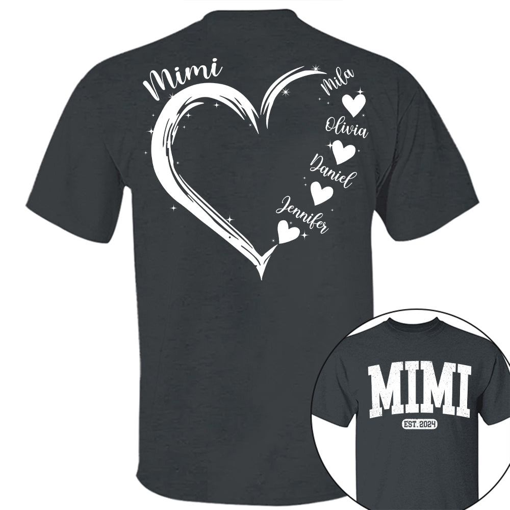 Personalized Mom Est Grandma Est Heart Grandkids For Grandma vr2