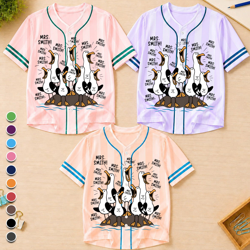 Mrs.Teacher’s Class of Seagulls Jersey– Personalized Back-to-School Gift for Teachers Na02 T24