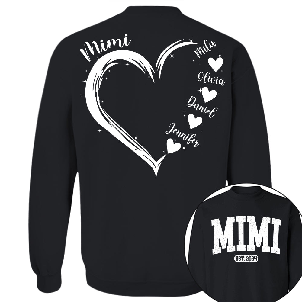 Personalized Mom Est Grandma Est Heart Grandkids For Grandma vr2