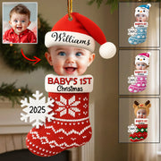 Custom Photo Baby's 1ST Christmas - Personalized Acrylic Ornament T1807 Li29