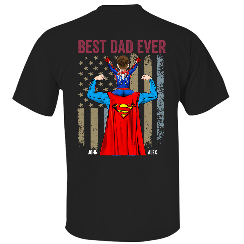 Proud As The Best Dad Ever - Personalized Back Printed Shirt Nh00