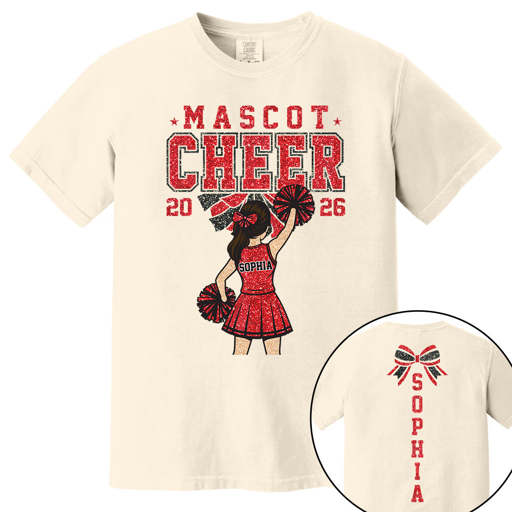 Personalized Cheerleader Shirt - Custom Cheer Team Name T-Shirt, Cheer Game Day Shirt for Mom Na02 VH01