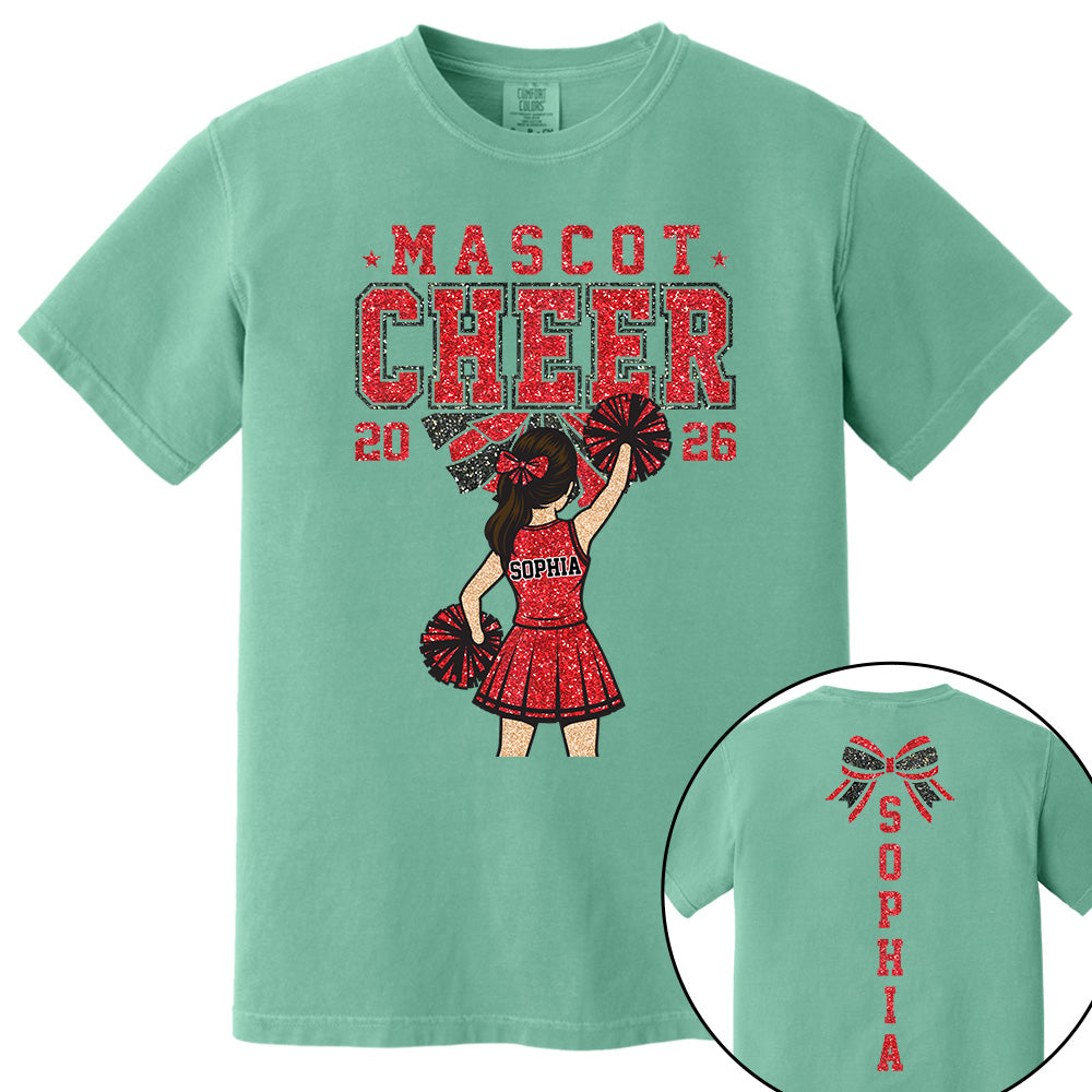 Personalized Cheerleader Shirt - Custom Cheer Team Name T-Shirt, Cheer Game Day Shirt for Mom Na02 VH01