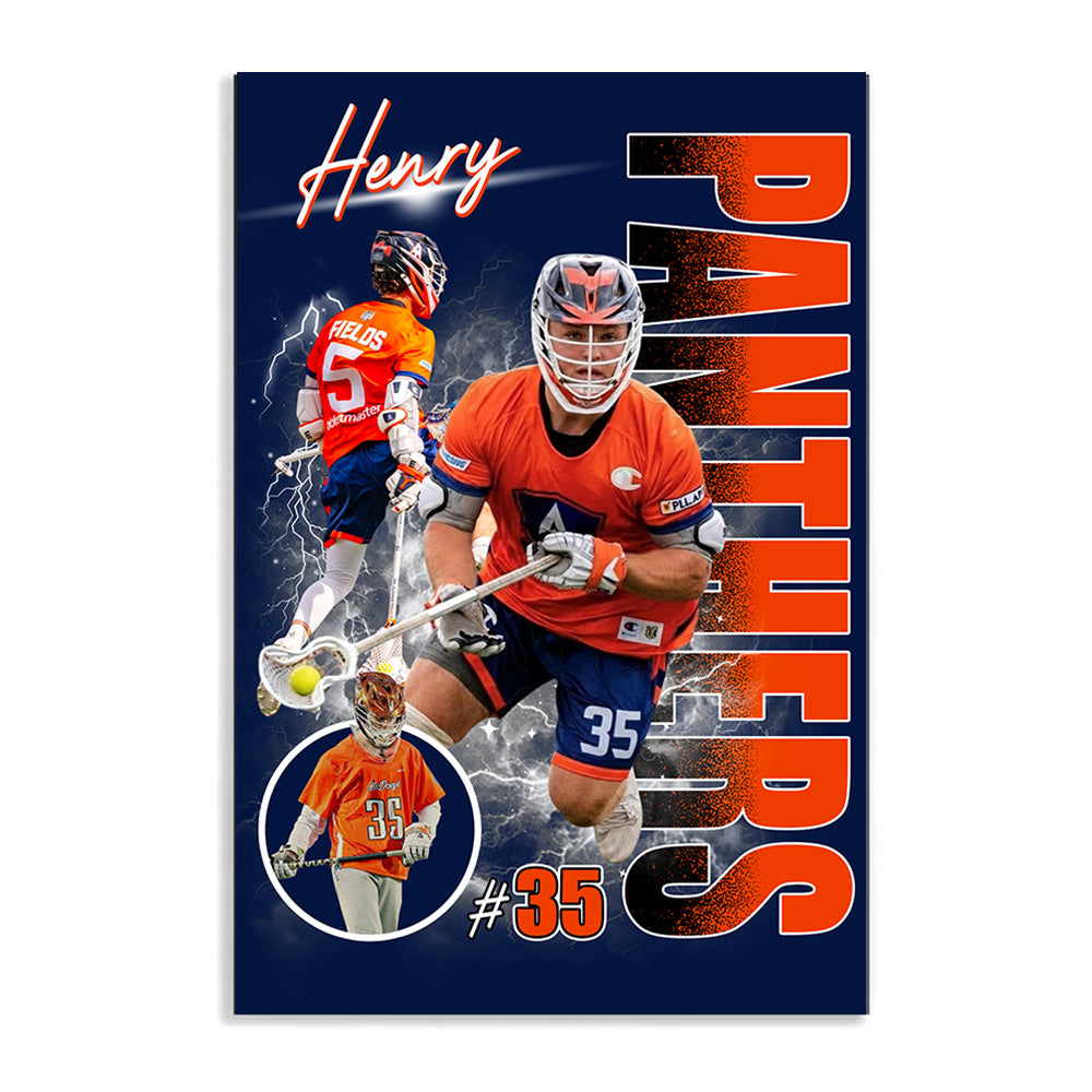 Custom Photo Lacrosse Player Poster - Personalized Team Name School Name Bootleg Poster T1807 Do99