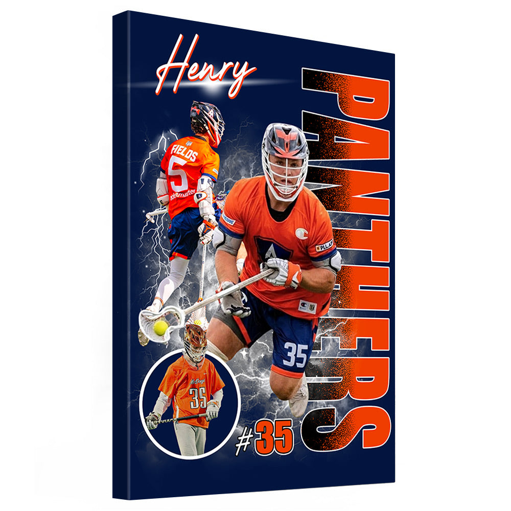 Custom Photo Lacrosse Player Poster - Personalized Team Name School Name Bootleg Poster T1807 Do99