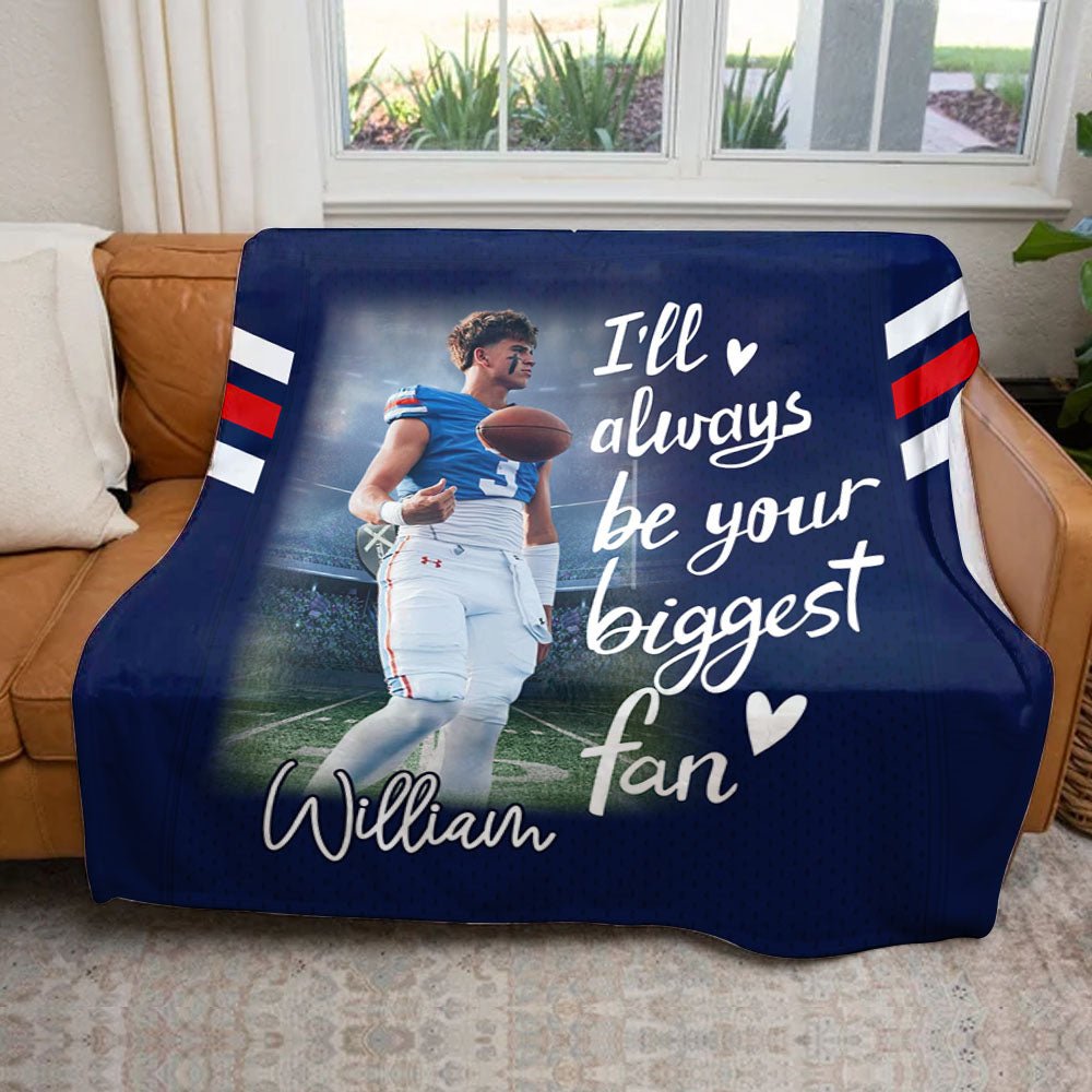 Custom Photo Football Game Day Football Jersey Blanket - Personalized Gift For Football Player A2110 Pt99