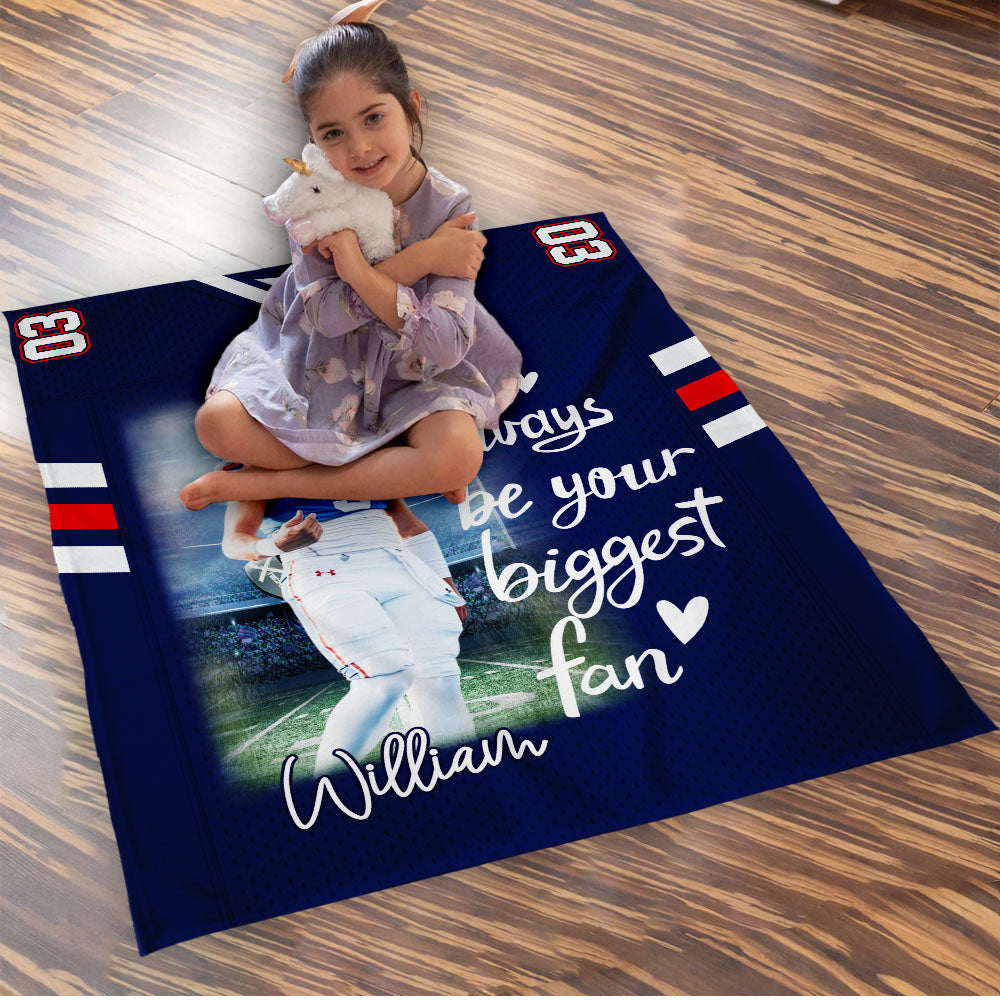 Custom Photo Football Game Day Football Jersey Blanket - Personalized Gift For Football Player A2110 Pt99