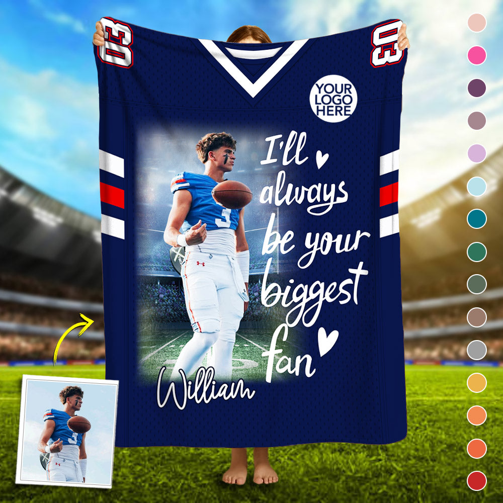 Custom Photo Football Game Day Football Jersey Blanket - Personalized Gift For Football Player A2110 Pt99