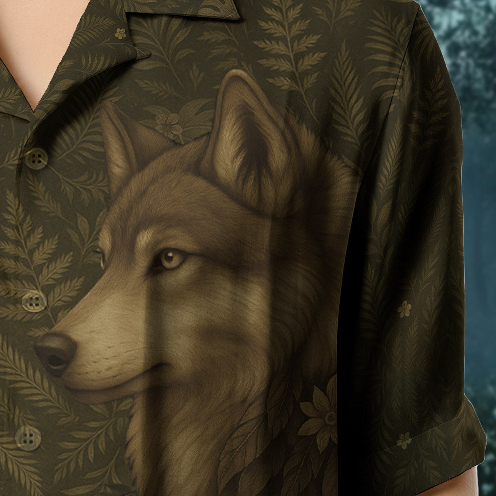 Custom Papa Wolf Pack Hawaiian Shirt, Custom Grandpa With Kids Names Short Sleeve Silk Shirt Pt99