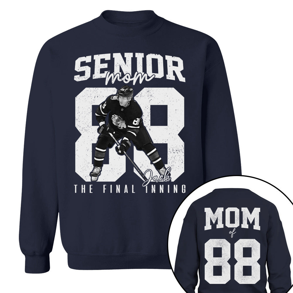 Senior Ice Hockey Mom Shirt, The Final Inning, Custom Photo Player Ice Hockey Mom Shirt, Senior Ice Hockey Mom Gift T1807