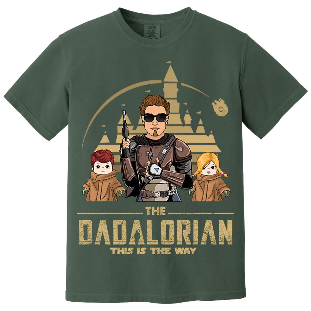 The Dadalorian This Is The Way Personalized Shirt For Dad, Father Day Gifts for Dad Funny Dad Tshirt Cool Daddy Nh00