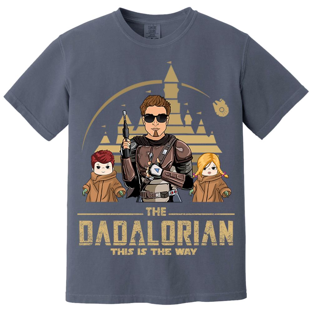 The Dadalorian This Is The Way Personalized Shirt For Dad, Father Day Gifts for Dad Funny Dad Tshirt Cool Daddy Nh00
