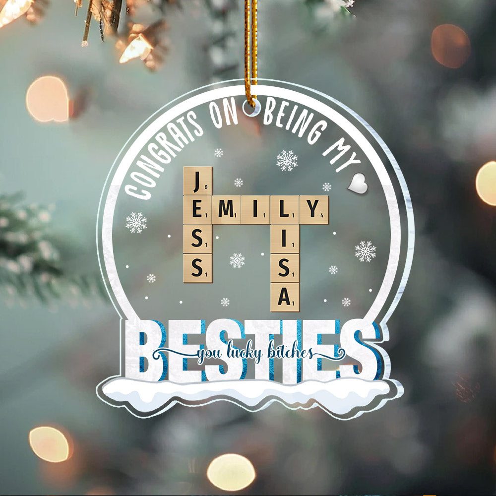 Custom Besties Crossword Puzzle Ornament Vr2 - N3005 Li29