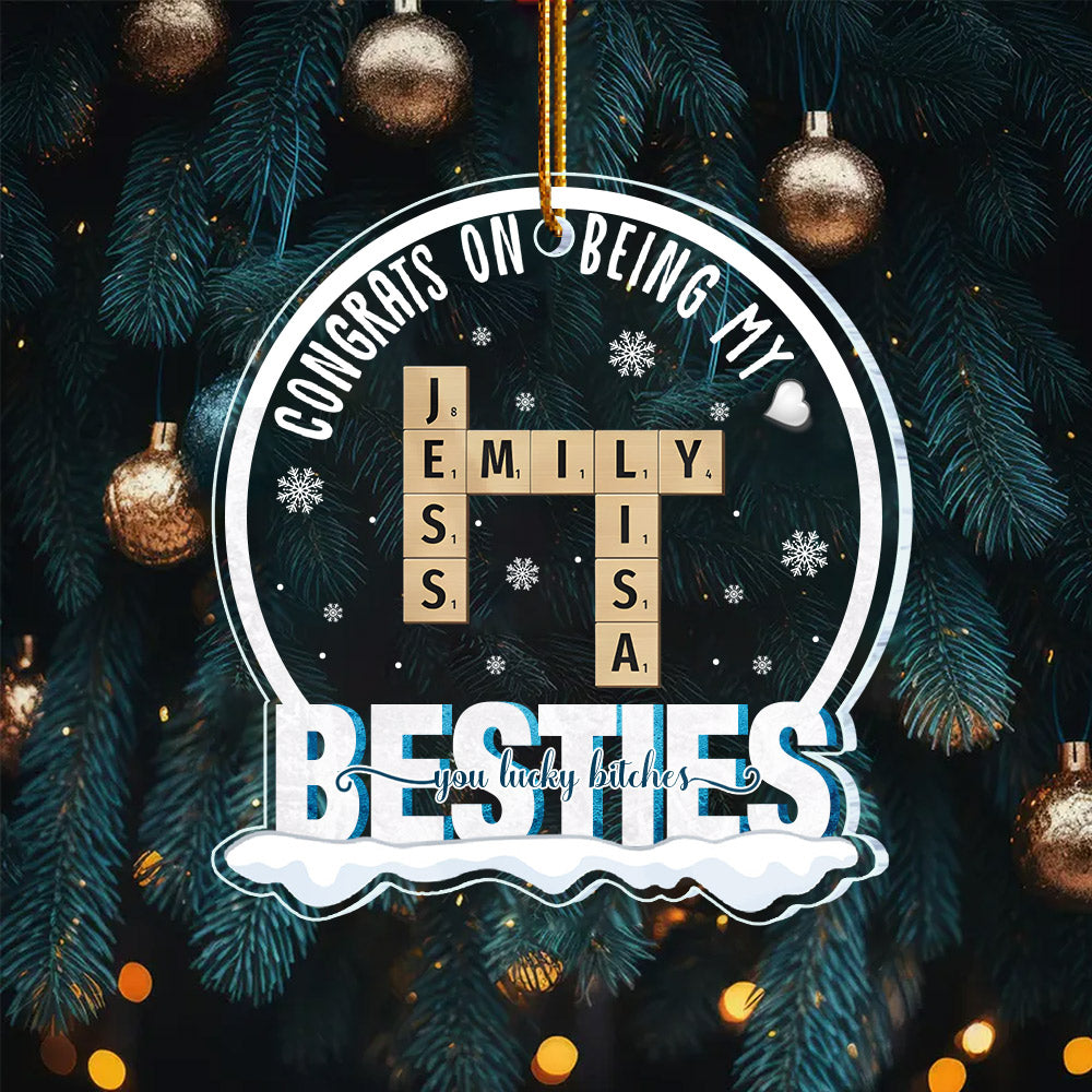 Custom Besties Crossword Puzzle Ornament Vr2 - N3005 Li29