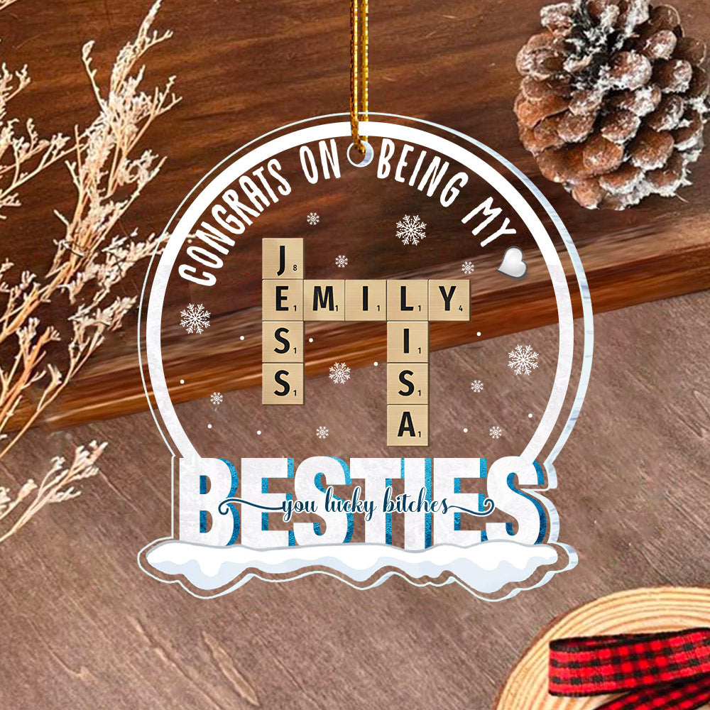 Custom Besties Crossword Puzzle Ornament Vr2 - N3005 Li29