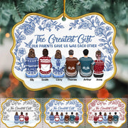 The Greatest Gift Our Parents Gave Us Was Each Other Personalized Toile De Jouy Style Acrylic Medallion Ornament Gift For Siblings, Christmas Gift Nh00