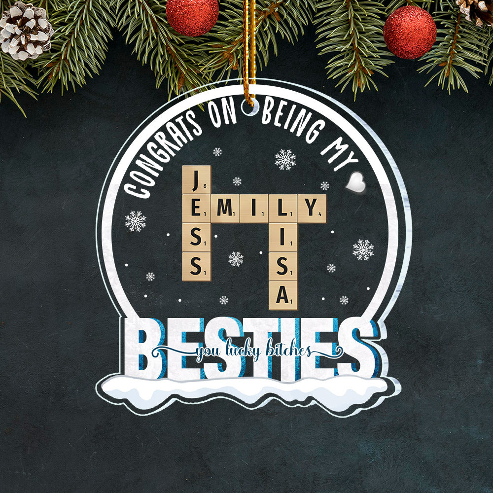 Custom Besties Crossword Puzzle Ornament Vr2 - N3005 Li29