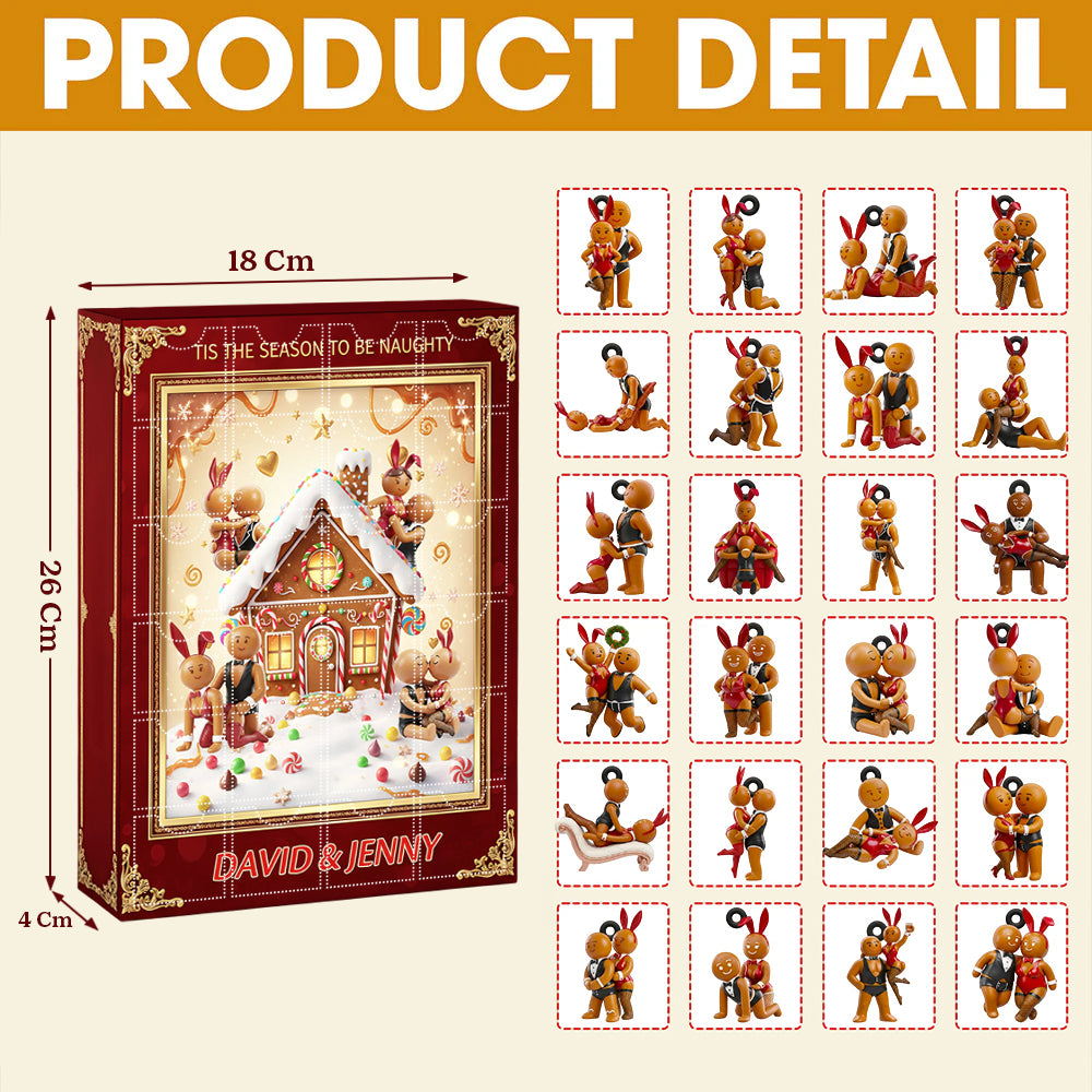 Gingerbread Couple Christmas Advent Calendar Blind Box Personalized Gifts For Couple Hv01