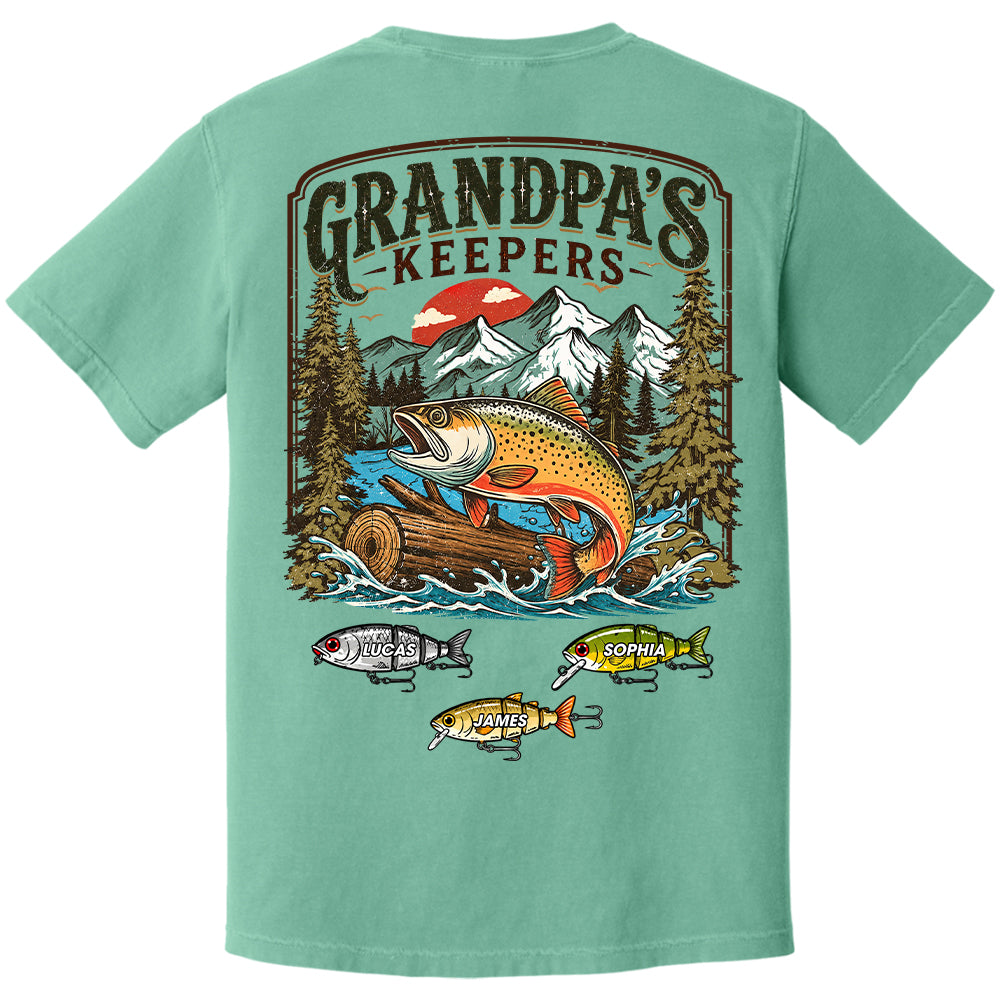 Grandpa’s Keepers T-Shirt – Personalized Fishing Grandpa Shirt T24