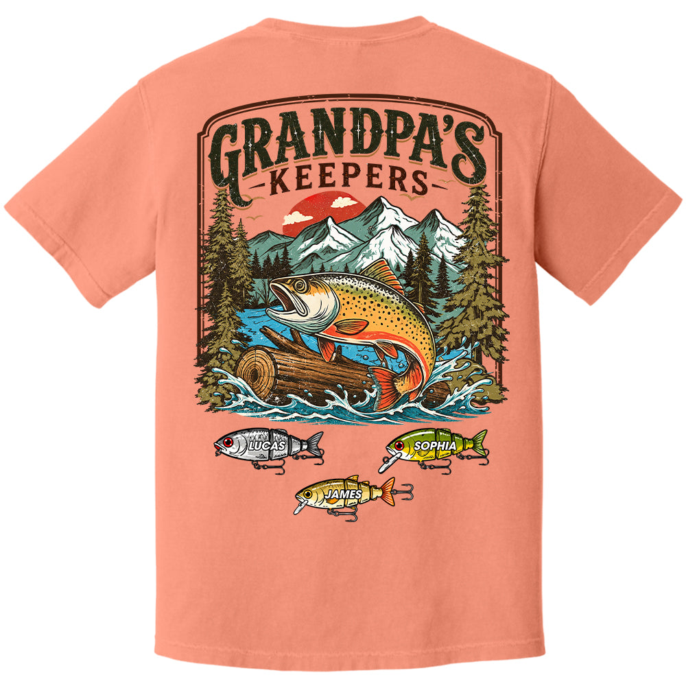 Grandpa’s Keepers T-Shirt – Personalized Fishing Grandpa Shirt T24
